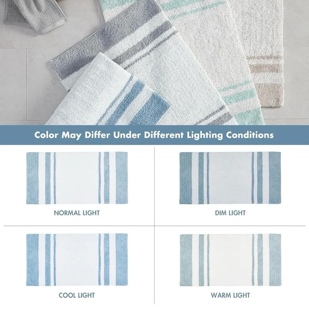 Madison Park Reversible Spa Rug 100%-Cotton
